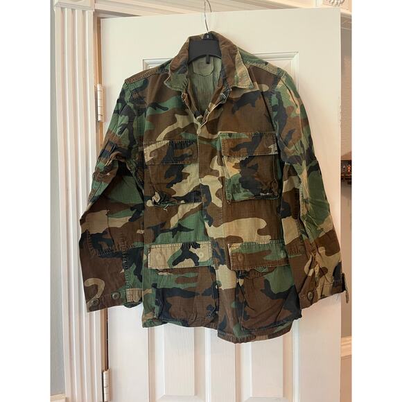 US Navy Woodland Camo Combat Military XSmall Shirt Coat Costume Uniform Hunting - Picture 1 of 15